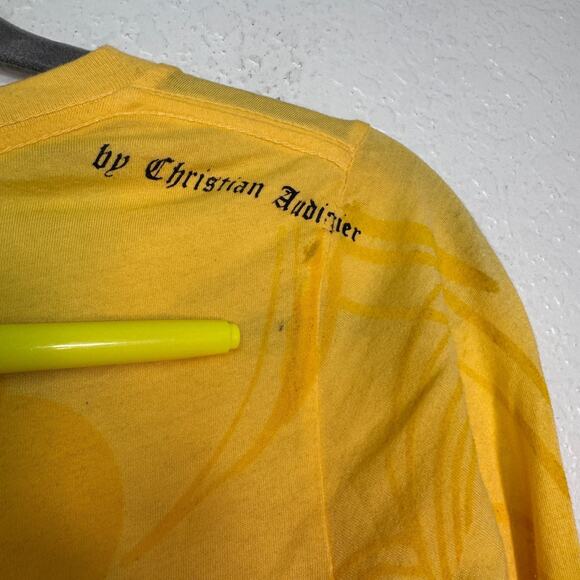 Christian Audigier Crystal Rock Y2K Shirt Women Large Hippie Free Spirit Top NEW - Picture 12 of 14